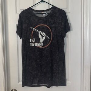 Men’s LulaRoe Tshirt, Gray, XL, “I Set the Tempo”, Heather Charcoal Gray